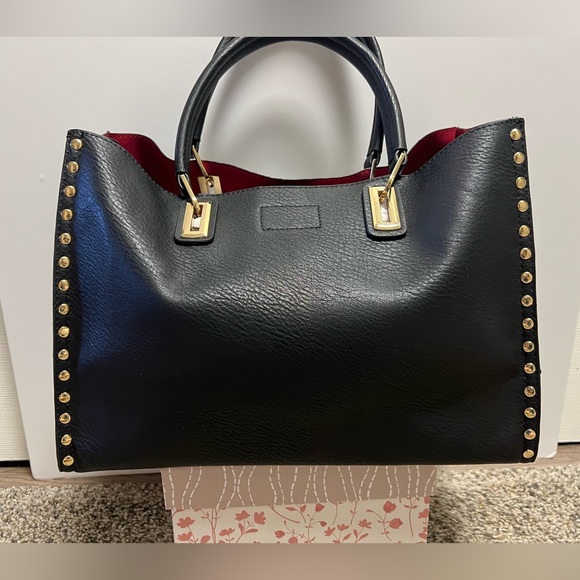 Elegant Black Tote Bag with Tassel EUC - Picture 4 of 9